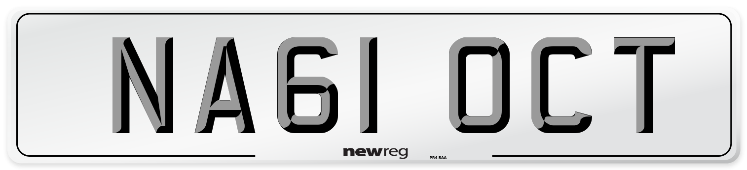 NA61 OCT Number Plate from New Reg